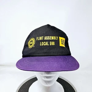 VINTAGE 80s 90s UAW GM Made In USA Snapback Hat FAST SHIPPING - Picture 1 of 8
