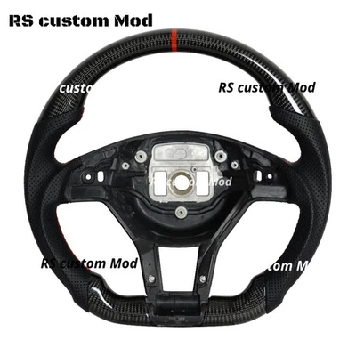 Volante in vera fibra di carbonio adatto a Benz CLA 45 A45 CLS SLK SLS E63 2012-2014 - Immagine 1 di 4