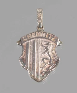Anhänger Chemnitz, Wappen Anhänger, Roter Turm, Silber 835 - Bild 1 von 2
