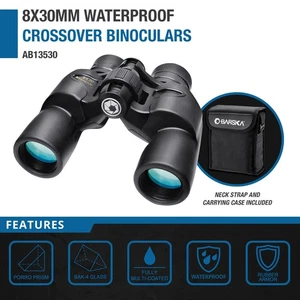 Barska Rubber Coat Crossover 8x 30mm Waterproof Binoculars + Strap & Case Bag - Picture 1 of 5