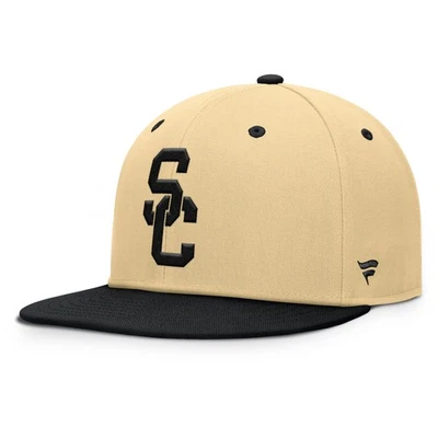 Men's Fanatics Khaki/Black USC Trojans Balance Fitted Hat - Image 1 of 4