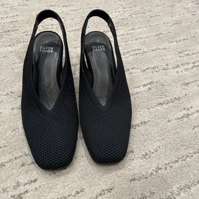 Eileen Fisher Vasa Black Knitted Heels 8.5 - Image 1 of 4