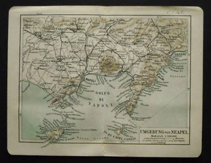 Antica Stampa Topografica.GOLFO DI NAPOLI Dintorni.1902 - Bild 1 von 1