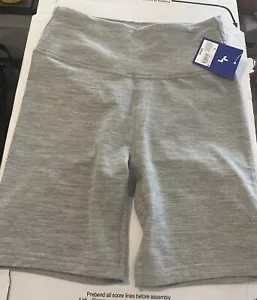 Pantalones cortos para mujer talla pequeña 6" bicicleta tiro alto acanalados grises sin costuras nuevos JOYLAB - Imagen 1 de 5
