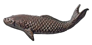Punze PIN Vintage FISCH braun mit SCHUPPEN 1991 Kunststoff Brosche - Bild 1 von 3