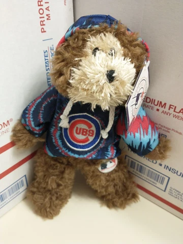 NEW 2010 MLB Chicago Cubs Good Stuff Plush Teddy Bear With Tie Dye Hoodie 12" Cover