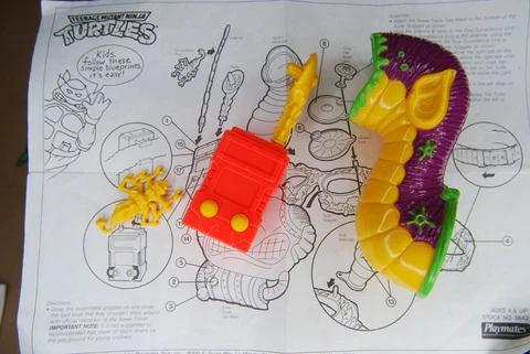 Vintage 1990 TMNT Sewer Force mask and googles Parts Cover