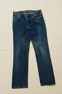 Ralph Lauren Women’s Jeans LRL Premium Size 8 Blue Mid Rise Denim Straight - Picture 1 of 6