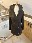 Celtic & Co Brown Wax Riding Coat Size 10 RRP £255 Hooded