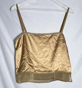Camisola vintage Victoria Secret color dorado medio etiqueta corazón con ribete de terciopelo - Imagen 1 de 6