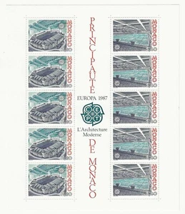 1987 - Europa CEPT (Monaco) - Architettura Moderna, foglietto MNH** - Foto 1 di 1