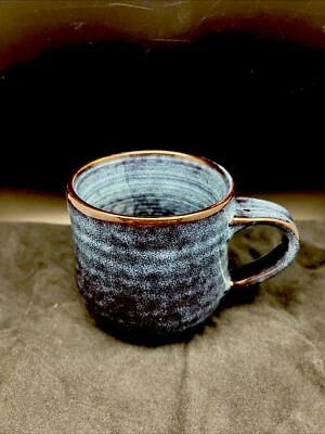 Taza de té café cerámica esmaltada reactiva TAG Loft azul cobalto medianoche 16 oz a Foto 1 de 4
