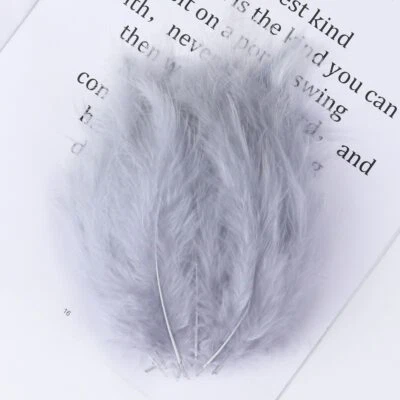 50pcs  Fluffy Turkey Marabou Feathers  DIY Craft Party 10-15 cm/4-6 inches - Image 1 of 4