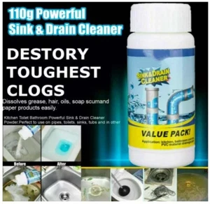 Fast Drain Remover Hot Sink Pipe Dredge Bomb Toilet Bath Quick Foaming Cleaner - Picture 1 of 23