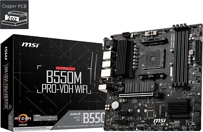 Msi B550M PRO-VDH WIFI Scheda Madre PC mATX Socket AMD AM4 DDR4 M.2 PCIe 4.0 - Immagine 1 di 4