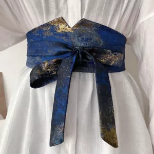 Dama Ancho Cintura Cintura Obi Corsé Cincher Brillante para Vestido Hágalo usted mismo Decoración Retro Chic - Imagen 1 de 11