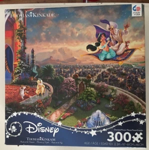 Disney Aladdin Thomas Kinkade 300 Piece Puzzle Ceaco Complete Painter of Light - Picture 1 of 13