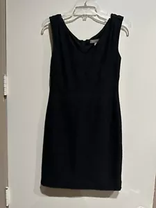 Banana Republic NEW Black Sheath Dress Size 4P Wool Blend Lined Silk Trim Waist - Picture 1 of 7
