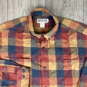 Duluth Trading Company Button Hemd Langarm Herren kariert braun orange Flanell - Bild 1 von 5
