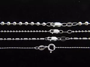 Collar Cadena BOLA PLATA ESTERLINA 925 PLATA REAL 1MM 2MM 3MM TODAS LAS LONGITUDES - Imagen 1 de 5