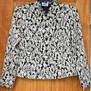 J.B.S Women's Black Gray White & Champagne Silver Evening Blazer Jacket, Size L - Picture 1 of 10