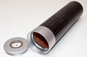 NEW - Beautiful Black Lizard Wrap Aluminum Fly Rod Tube Cigar Humidor - Picture 1 of 4