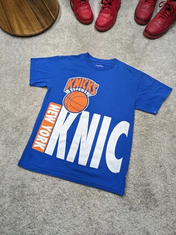 New York Knicks We Love Fine Hardwood Classics Blue T-Shirt Mens Medium Cotton Cover