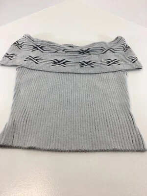 Top Bebe para mujer Lydia trenzado con cable fuera del hombro gris jaspeado grande nuevo con etiquetas = Foto 1 de 4