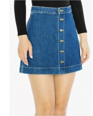 American Apparel джинсовой ткани на пуговицах линия мини синий Jean юбка размер XS - Изображение 1 из 3
