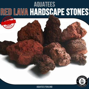 Aquatees Red Lava Rock Aquarium Hardscape Stones - 2.5kg Random Lot - Picture 1 of 4
