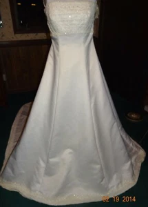 Full Length Strapless Bridal Gown with Shawl - Mori Lee By Madeline Gardner SZ12 - Picture 1 of 12