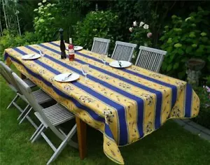 Tablecloth Provence 150x300 CM Blue Yellow Olives from France Easy-Care - Picture 1 of 5