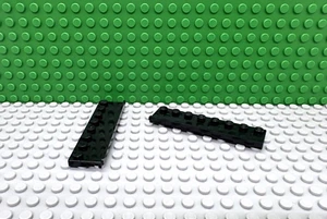 Lego 2 Black 2x8 base plate with rail NEW - Picture 1 of 1
