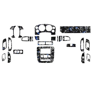 32x Kits de molduras interiores de fibra de carbono forjada Bule para Silverado/Tahoe/Sierra 07-13 - Imagen 1 de 4