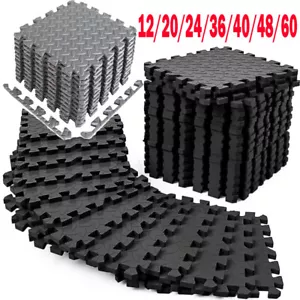 12~60 PCS Interlocking EVA Foam Puzzle Mat – Gym & Home Exercise Flooring Tiles - Picture 1 of 14