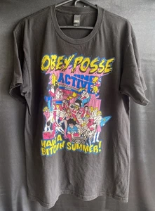 Vtg OBEY POSSE Have a Bitchin Summer! T-Shirt, Size L ~ 21" x 30" Boombox Party - Picture 1 of 10
