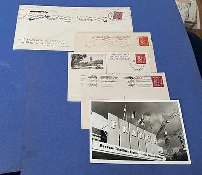 LOTE x5 FINLANDIA! ANUNCIO MÉDICO DE PATOLOGÍA + POSTAL RPPC + TARJETAS POSTALES! SELLOS Foto 1 de 2