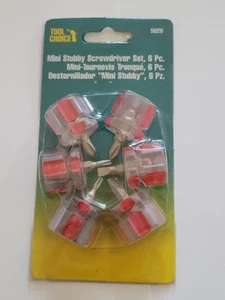 Tool Choice 6 Piece Mini Stubby Philips/Slotted Scewdriver Set #5026 - Picture 1 of 2