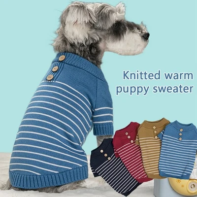 Knitted Dog Sweater Warm Winter Clothes Puppy Cat Coat Pullover Small Large Pet* - Image 1 of 4