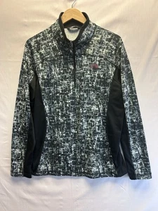 The North Face Schwarz Weiß Geometrischer Druck Viertel Reißverschluss Pullover Jacke Herren L - Bild 1 von 7