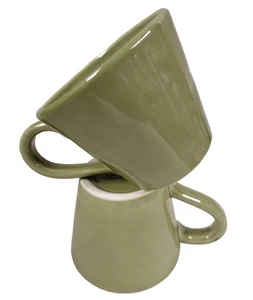 Pair of Sage Crate & Barrel 10oz Coffee Mugs - Picture 1 of 5