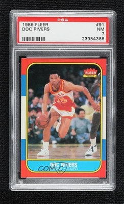 1986-87 Fleer Doc Rivers #91 PSA 7 - Image 1 of 2