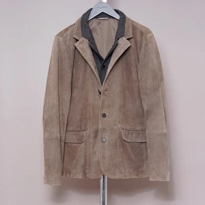 ALL SAINTS Leather Blazer Jacket EXTRA LARGE Mens Brown Suede like survey HOPTON - Picture 1 of 18