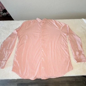 Peter Millar Button Down Shirt Men XL Pink Check Contemporary Fit Comfort - Picture 1 of 7