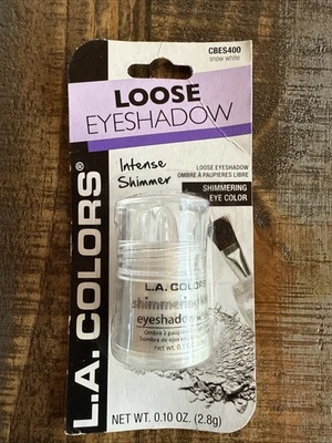 L.A. COLORS Shimmering Loose Eyeshadow CBES400 SNOW WHITE Silver w/Brush - Image 1 of 3