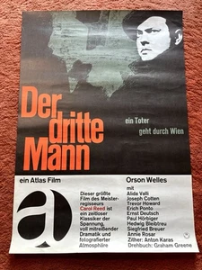 Der dritte Mann Kinoplakat Poster A1, GEROLLT, Orson Welles, WA 1962, Carol Reed - Bild 1 von 1