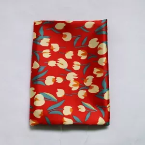 1 Yard Elegant Floral Satin Fabric Printed Charmeuse Material For Gown Scarf Diy - Picture 1 of 12