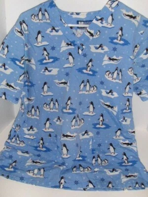 Madison Medical penguin scrub top - X Small - Image 1 of 3