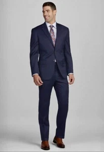 Men's 44R JOS A BANK Executive Jacket Blazer Navy Blue 70% Wool 30% Silk - Picture 1 of 16