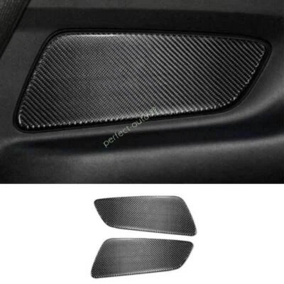 Asiento de puerta trasera de fibra de carbono real L&R panel moldura para Ford Mustang 2015-2022 2023 Foto 1 de 4